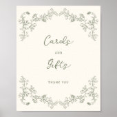 Sage Green Vintag Chinoiserie Karten Geschenke Pos Poster (Vorne)