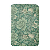 Sage Green Vintag Floral Muster Badematte (Vorderseite Vertikal)