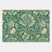 Sage Green Vintag Floral Muster Geschenkpapier Set (Vorderseite 2)