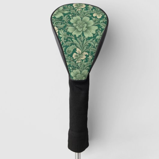 Sage Green Vintag Floral Muster Golf Headcover (Vorderseite)