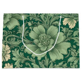Sage Green Vintag Floral Muster Große Geschenktüte (Vorderseite)
