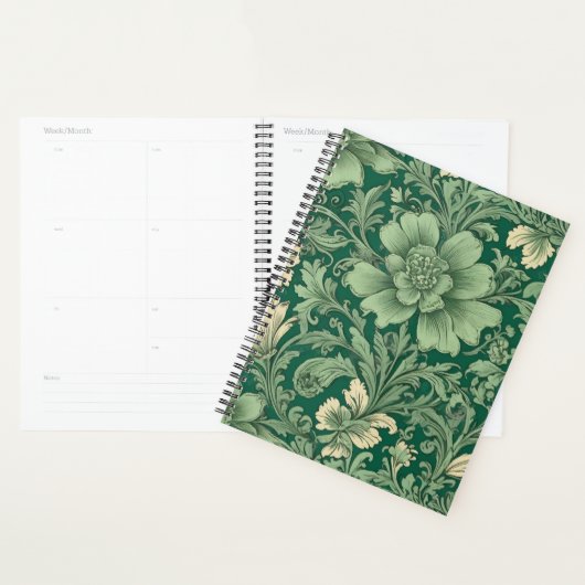 Sage Green Vintag Floral Muster Planer (Anzeige)