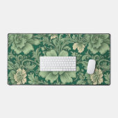 Sage Green Vintag Floral Muster Schreibtischunterlage (Tastatur & Maus)