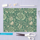 Sage Green Vintag Floral Muster Seidenpapier (Handwerk)