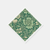 Sage Green Vintag Floral Muster Serviette (Ecke)