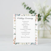 Sage Green Vintag Floral Wedding Programm (Stehend Vorderseite)