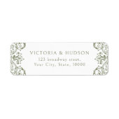 Sage Green Vintag Frame Elegante Rücksendeadresse (Vorne)