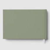 Sage Green Vintag Frame Elegante Script Hochzeit Gästebuch (Rückseite)