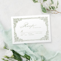 Sage Green Vintag Frame Elegante Script Hochzeit