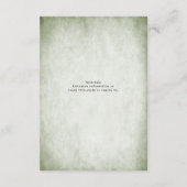 Sage Green Vintag Garden Greenery Stilvoll Begleitkarte (Rückseite)