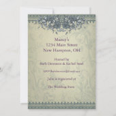 Sage Green Vintag Lace Brautparty Einladung (Rückseite)