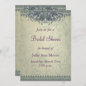 Sage Green Vintag Lace Brautparty Einladung (Vorne/Hinten)