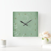 Sage Green Vintag Quadratische Wanduhr (Zuhause)