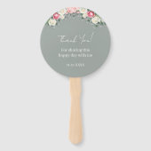 Sage Green Vintag Rose Brautparty Vielen Dank Fächer (Rückseite)