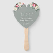 Sage Green Vintag Rose Kinderdusche Danke Fächer (Rückseite)