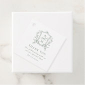 Sage Green Vintag Wappen Hochzeit Danke Geschenkanhänger (Beispiel)