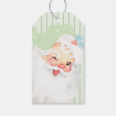Sage Green Vintag Winking Santa Claus Weihnachten Geschenkanhänger (Rückseite)