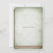 Sage Green Vintage Bibliothek Save The Date (Rückseite)