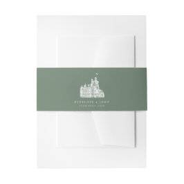 Sage Green Vintage Castle Destination Wedding Einladungsbanderole