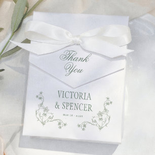 Sage Green Vintage Florale Danke Hochzeit Geschenkschachtel