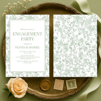 Sage Green Vintage French Floral Engagement Party