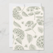 Sage Green Vintage Hydrangea Bridal Shower Einladung (Rückseite)
