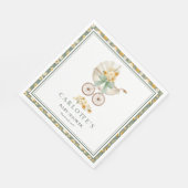 Sage Green Vintage Pram Baby Shower Luncheon  Serviette (Ecke)
