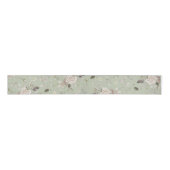 Sage Green Vintage Rose Floral  Ripsband (Vorderseite)