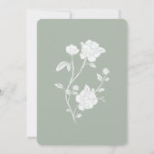 Sage Green Vintage Rose Hochzeitseinladung Einladung (Rückseite)