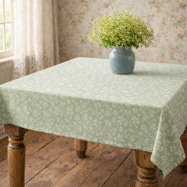 Sage Green Vintage Tablecloth  Tischdecke