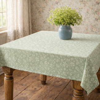 Sage Green Vintage Tablecloth Tischdecke