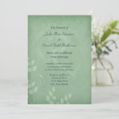 Sage Green Vintage Wedding Einladung (Stehend Vorderseite)