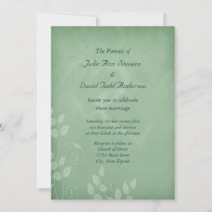 Sage Green Vintage Wedding Einladung