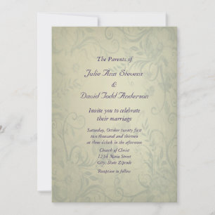 Sage Green Vintage Wedding Einladung