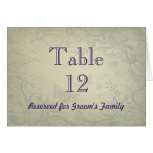 Sage Green Vintage Wedding Tischnummer