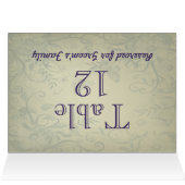 Sage Green Vintage Wedding Tischnummer (Innenansicht Horizontal (Oben))