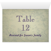 Sage Green Vintage Wedding Tischnummer (Innenansicht Horizontal (Unten))