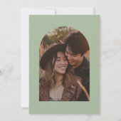 Sage Green Wappen Monogram & Foto Save The Date (Rückseite)