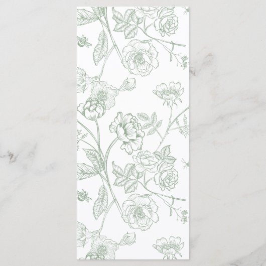 Sage Green Wappen Monogram Wedding Menükarte (Rückseite)