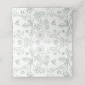 Sage Green Wappen Monogram Wedding Platzkarte (Innenseite Aufgefaltet)