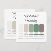 Sage Green & Warm Sand Summer Wedding Palette Card Einladung (Vorne/Hinten)