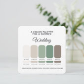 Sage Green & Warm Sand Summer Wedding Palette Card Einladung (Stehend Vorderseite)