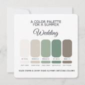 Sage Green & Warm Sand Summer Wedding Palette Card Einladung (Rückseite)
