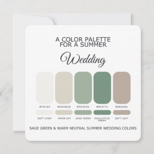 Sage Green Warm Sommer Hochzeitspalette 2026 Karte