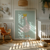 Sage Green Watercolor Albern Gänse Kinderzimmer Poster