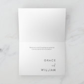 Sage Green Watercolor Blätter Moderne Hochzeiten Dankeskarte (Innenseite)