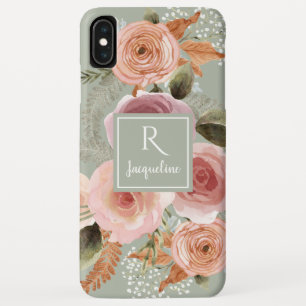 Sage Green Watercolor Floral BOHO Grüne Bezeichnu Case-Mate iPhone Hülle
