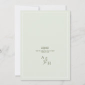 Sage Green Watercolor Floral Islamische Hochzeit Einladung (Rückseite)
