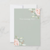 Sage Green Watercolor Floral Quinceñera Dankeskarte (Rückseite)