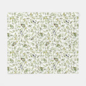 Sage Green Watercolor French Country Chic Olives Fleecedecke (Vorderseite (Horizontal))